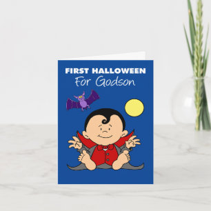 Baby First Halloween Godson Tecknad Vampire Helgkort