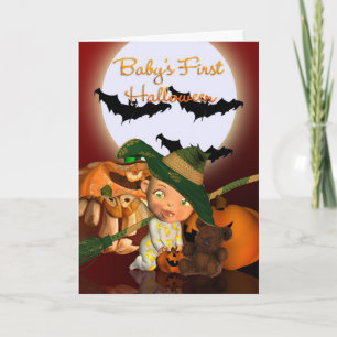 Baby First Halloween med fladdermus och pumpor Kort