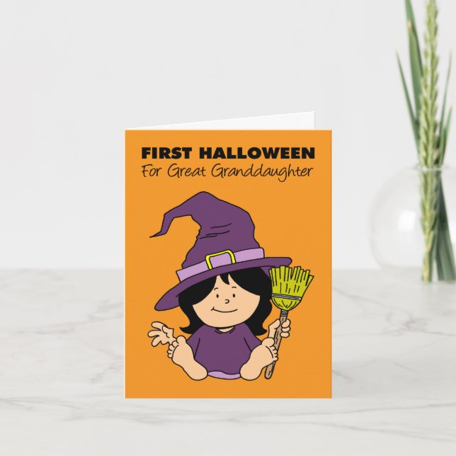 Baby First Halloween Underbar Granddotters Witch Helgkort (Framsida)