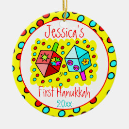 Baby First Hanukkah - TWO-SIDED Julgransprydnad Keramik