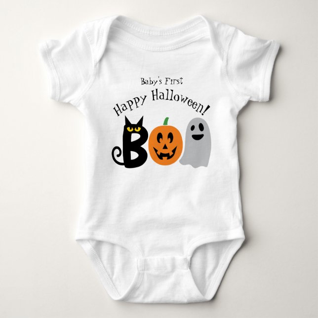 Baby First Happy halloween Bodydräkt T Shirt (Framsida)