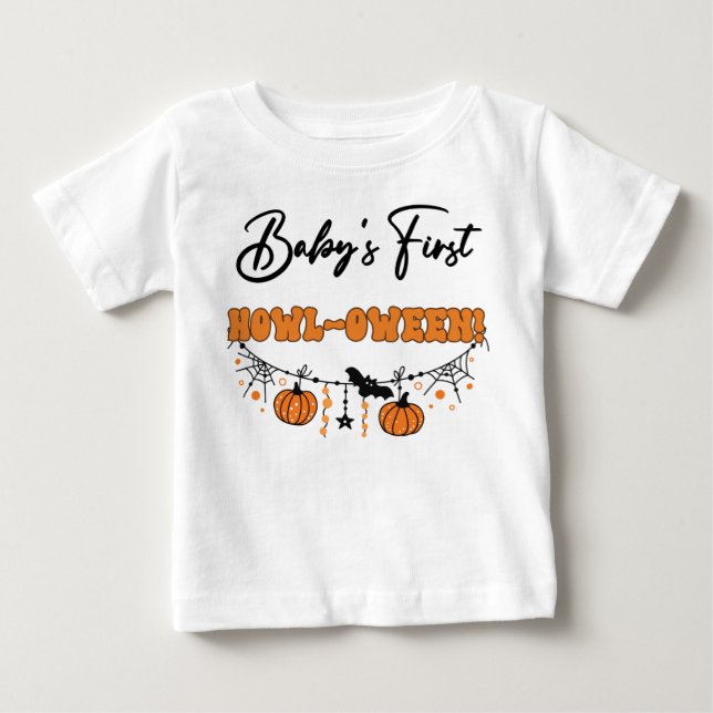 Baby First Howl-oween! T Shirt (Framsida)