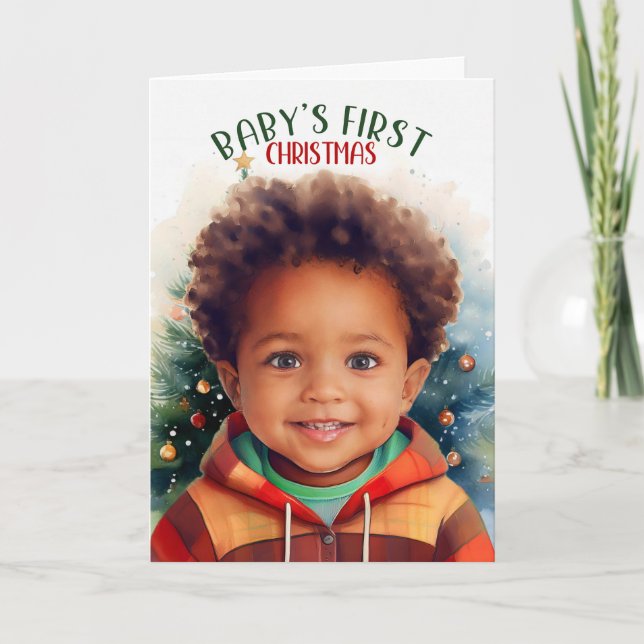 Baby First jul African Boy Helgkort (Framsida)