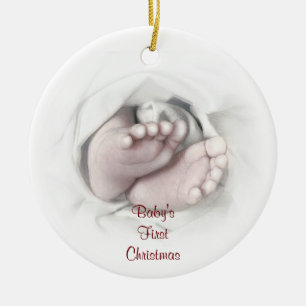 Baby First jul baby foot-pennskaft Julgransprydnad Keramik