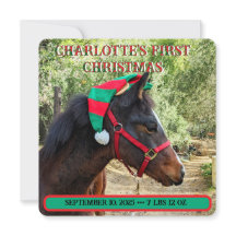 Baby First jul Birth Announcement