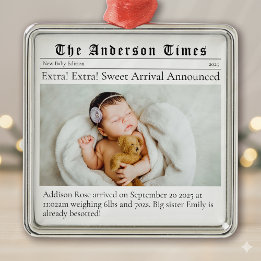 Baby First jul Birth Announcement Julgransprydnad Metall
