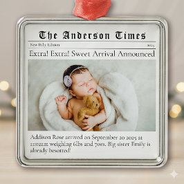 Baby First jul Birth Announcement Julgransprydnad Metall