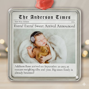 Baby First jul Birth Announcement Julgransprydnad Metall