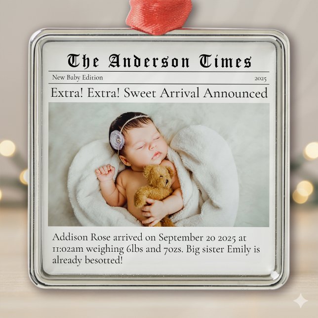 Baby First jul Birth Announcement Julgransprydnad Metall (Skapare uppladdad)