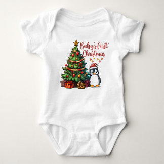 Baby First jul Bodydräkt | Cute Penguin T Shirt