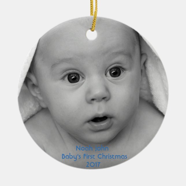 Baby First jul Boy Anpassningsbar Ornament (Framsidan)