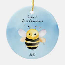 Baby First jul BumbleBee Blue Personlig Julgransprydnad Keramik