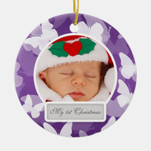 Baby First jul Butterflies Lila Julgransprydnad Keramik