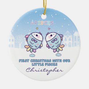 Baby First jul by Zodiac Sign Personlig Julgransprydnad Keramik