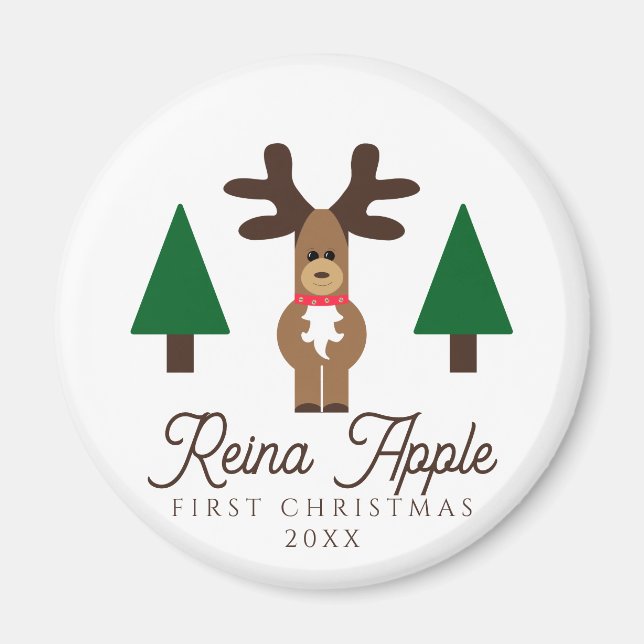 Baby First jul Cute Reindeer Magnet (Framsidan)