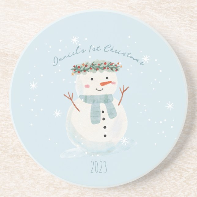 Baby First jul Cute Snögubbe och Snowflake Underlägg (Framsidan)