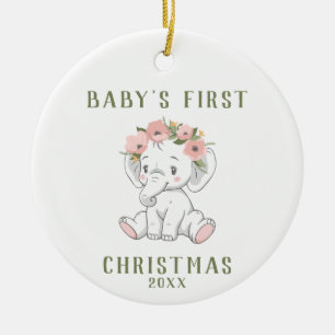 Baby First jul Elephant Ornament