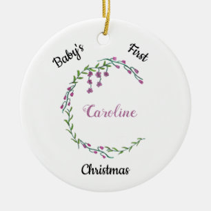 Baby First jul Girly Brev C Monogram Julgransprydnad Keramik