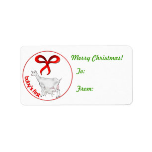 Baby First jul Goat Gift Märkre Sticker Adressetikett