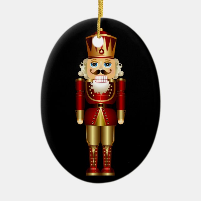 Baby First jul Guld Nutcracker Julgransprydnad Keramik (Framsidan)