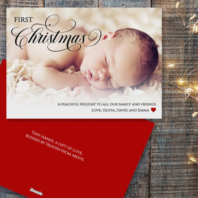 Baby First jul Heart Flat Helgdag Card Julkort (Skapare uppladdad)