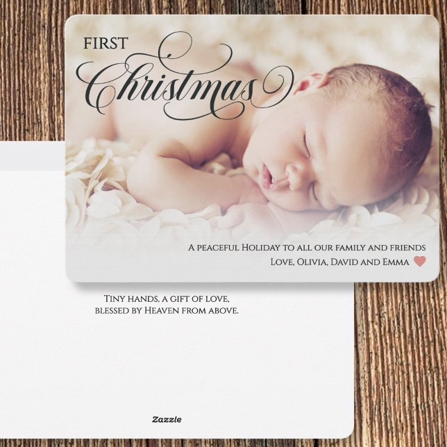 Baby First jul Heart Flat Helgdag Card Julkort (Skapare uppladdad)