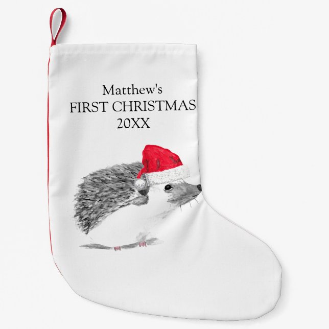 Baby First jul Hedgehog Forest Boy Liten Julstrumpa (Framsidan)