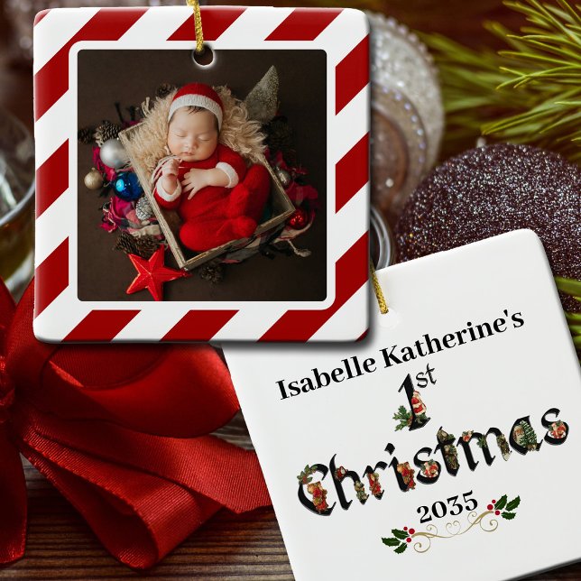 Baby First jul Keepsaki Memories Julgransprydnad Keramik (Beautiful personalized keepsake ornament commemorating Baby's 1st Christmas.)