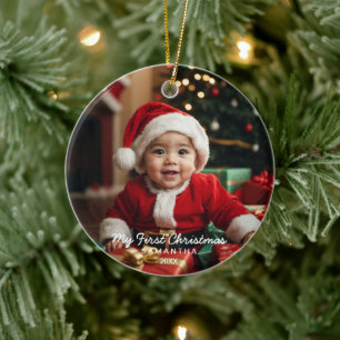 Baby First jul Modern Photo Ornament