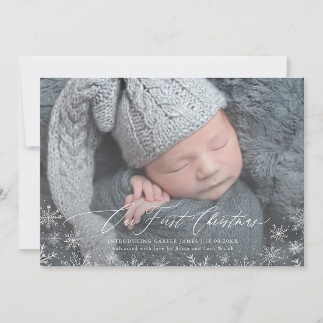 Baby First jul Newborn Helgdag Card Julkort (Framsida)