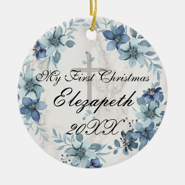 Baby First jul Newborn Photo Ceramic Julgransprydnad Keramik (Framsidan)