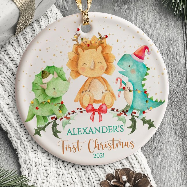 Baby First jul Ornament Dinosaur (Baby's First Christmas Ornament  Dinosaur)