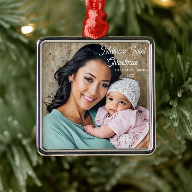 Baby First jul Ornament, Photo Personalize Julgransprydnad Metall (Träd)
