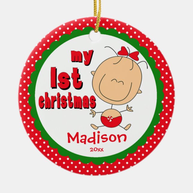 Baby First jul Ornament Stick figur Girl (Framsidan)