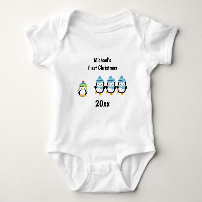 Baby First jul Penguins Tee Shirt (Framsida)