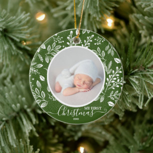 Baby First jul Photo Grönt Julgransprydnad Keramik