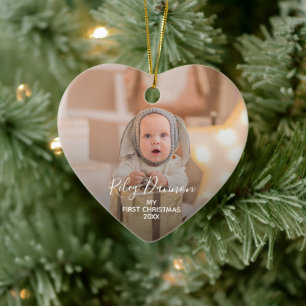 Baby First jul Photo Heart Julgransprydnad Keramik