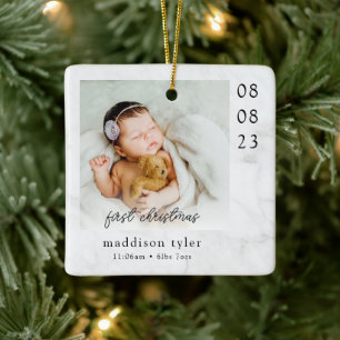 Baby First jul Photo Marble Julgransprydnad Keramik