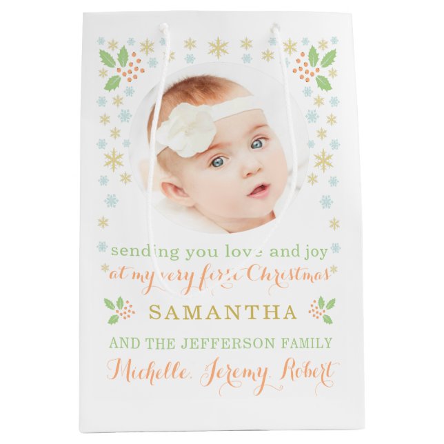 Baby First jul Photo Modern Gift Bag (Framsidan)