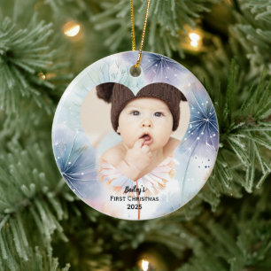 Baby First jul Photo Namn Pastel Julgransprydnad Keramik