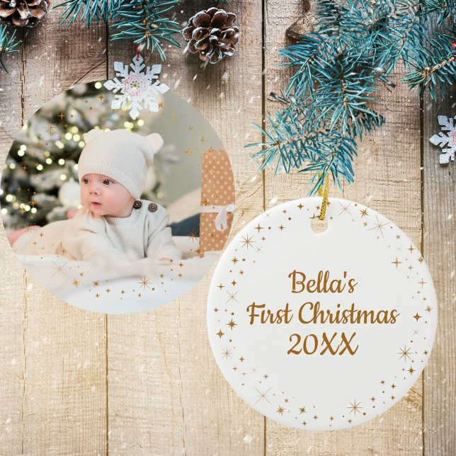 Baby First jul Photo Ornament (Baby's first Christmas ornament)