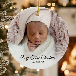 Baby First jul Photo ornament