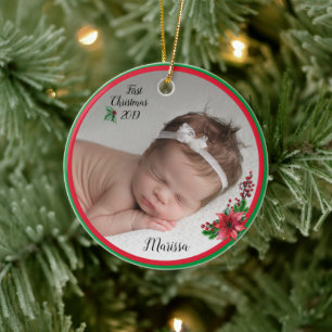 Baby First jul Photo Ornament