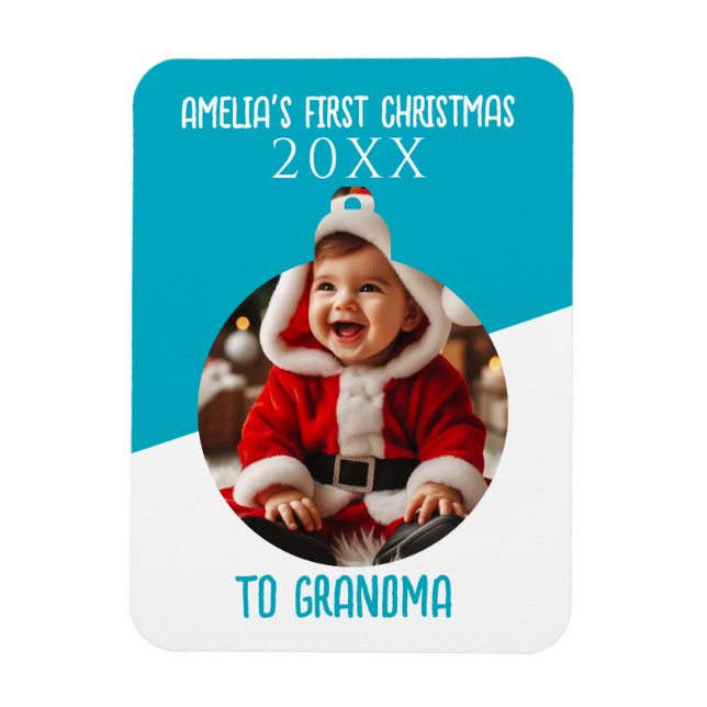 Baby First jul Photo Ornament Keepsak Magnet (Vertikal)
