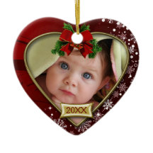 Baby First jul Photo Ram Ornament