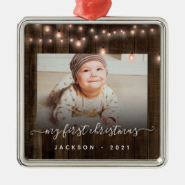 Baby First jul Photo Wood och Ljus Julgransprydnad Metall