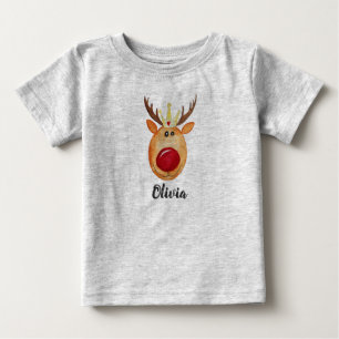 Baby First jul Princess Rudolph med Namn T-shirt