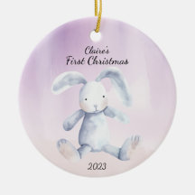 Baby First jul Rabbit LavenderPersonalized
