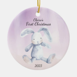 Baby First jul Rabbit LavenderPersonalized Julgransprydnad Keramik