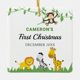 Baby First jul Safari Jungle Animals Cute Julgransprydnad Keramik